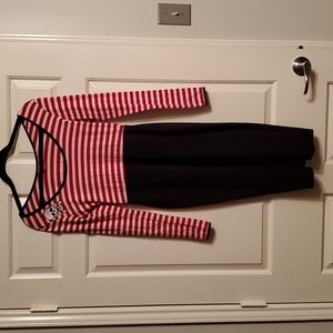 Size Small Deadly Dames Pinup Couture Striped Skull Dress